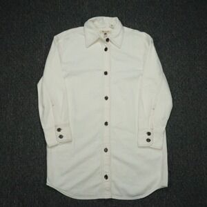Madewell Jacket Womens Medium Off White Denim Oversized‎ Mini Shirtdress NWT